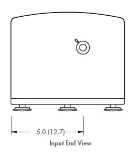 Dessin coté de la vue d'extrémité de l'entrée ORIA Blue