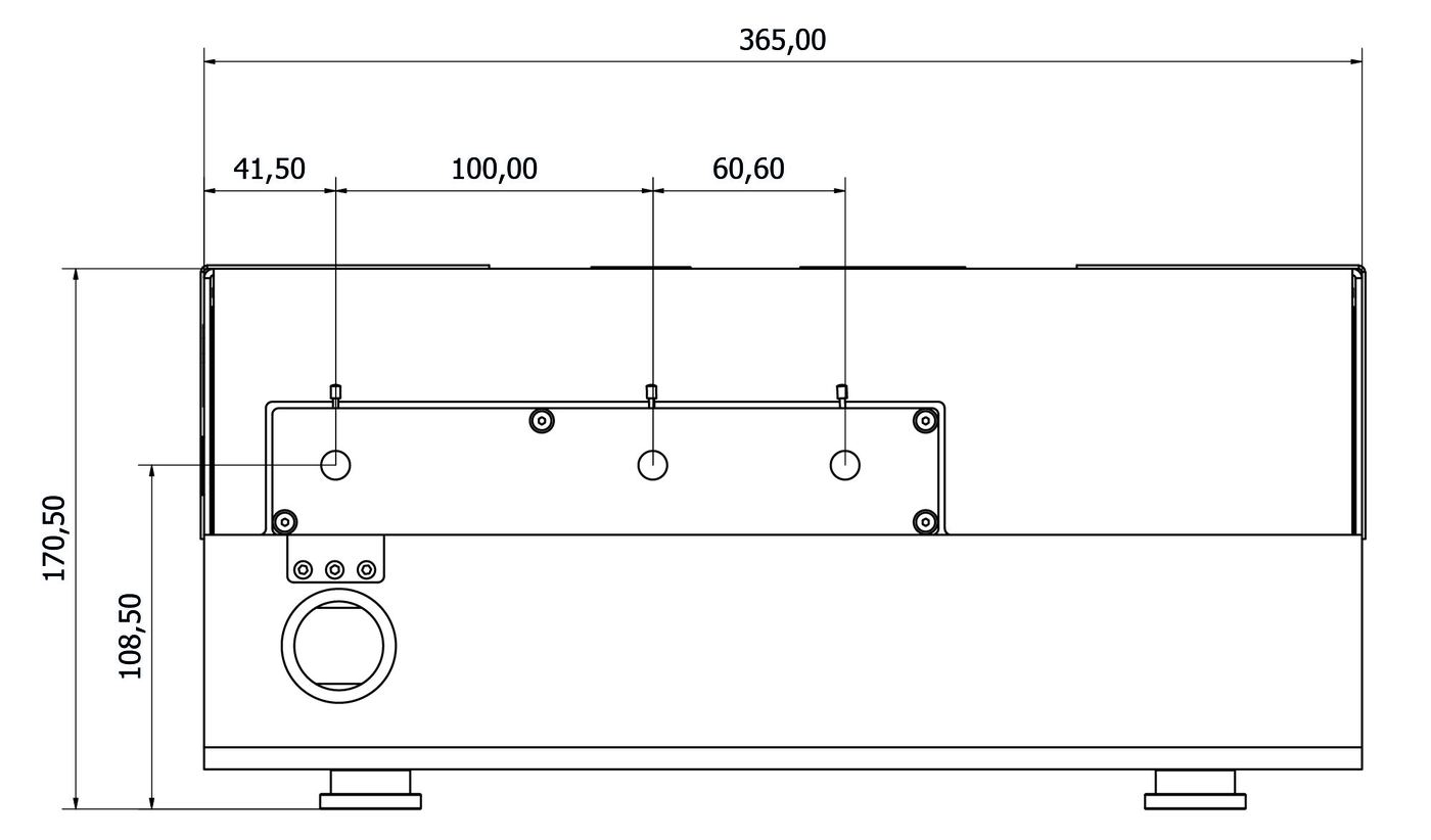 Dessin coté de la vue de dessus ORIA IR en mm
